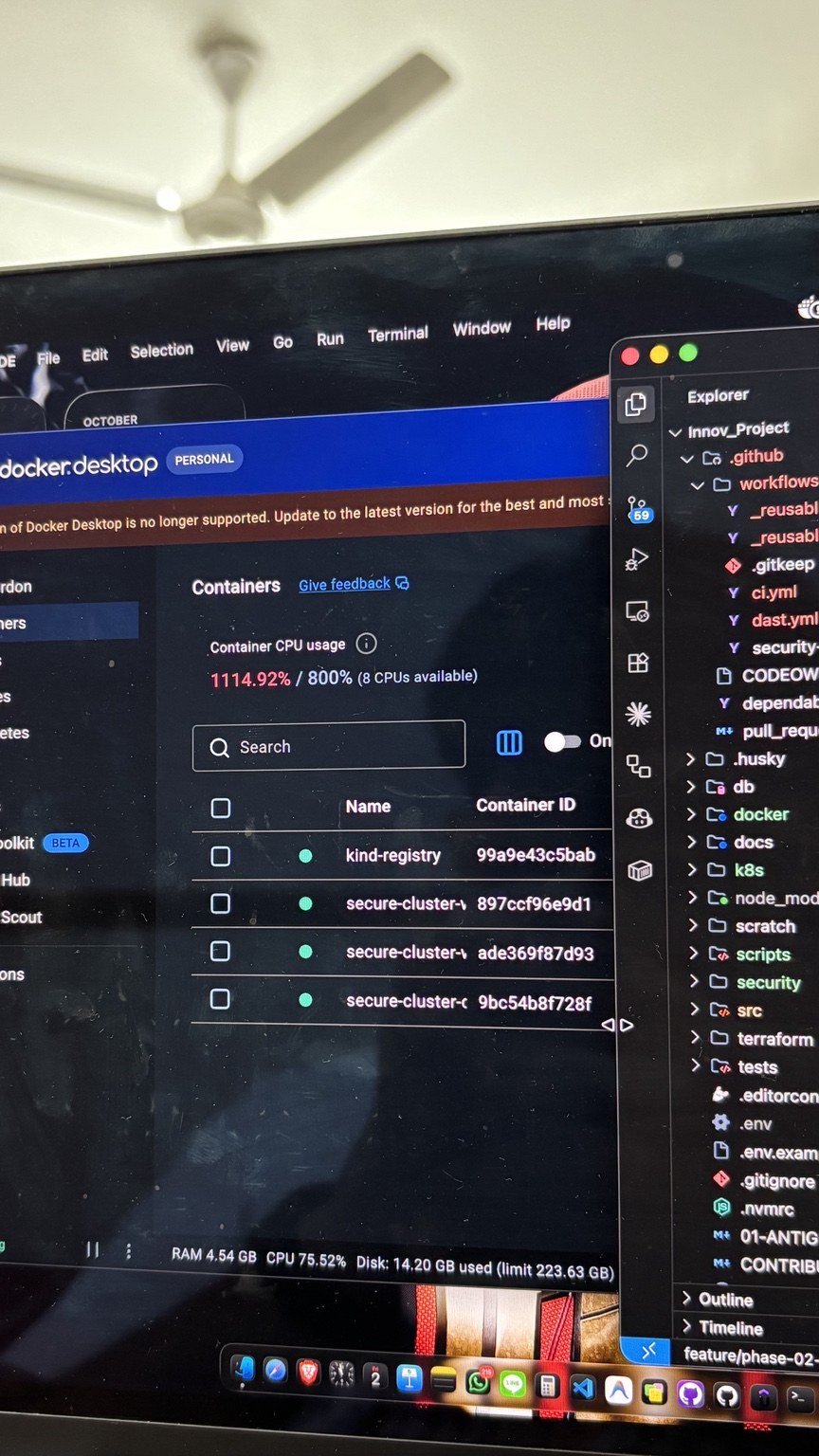 Docker containers and Kind nodes